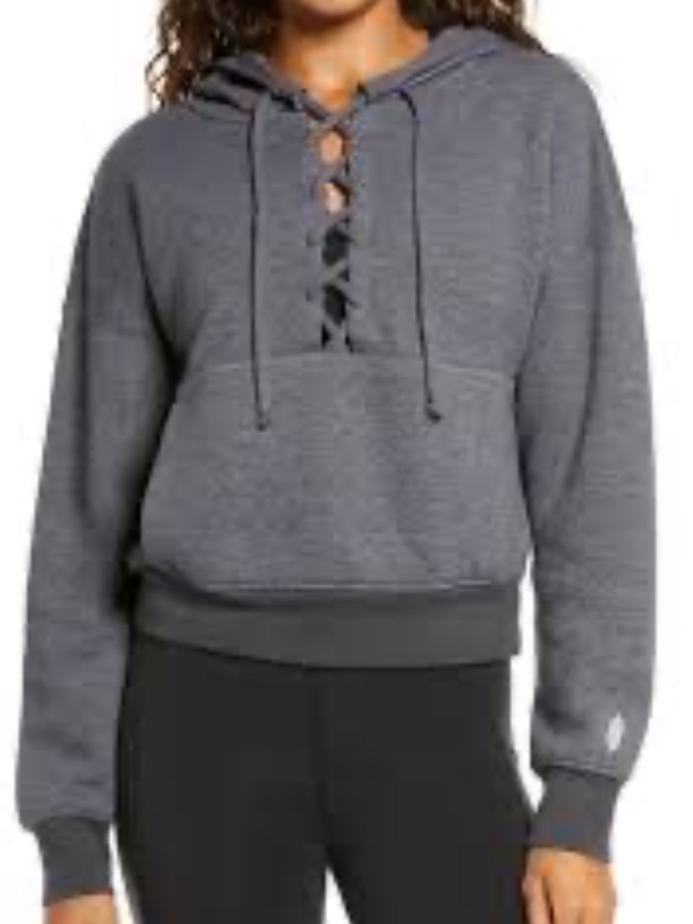 Free People FP Movement "Believe It" Lace-Up Hoodie Size Large